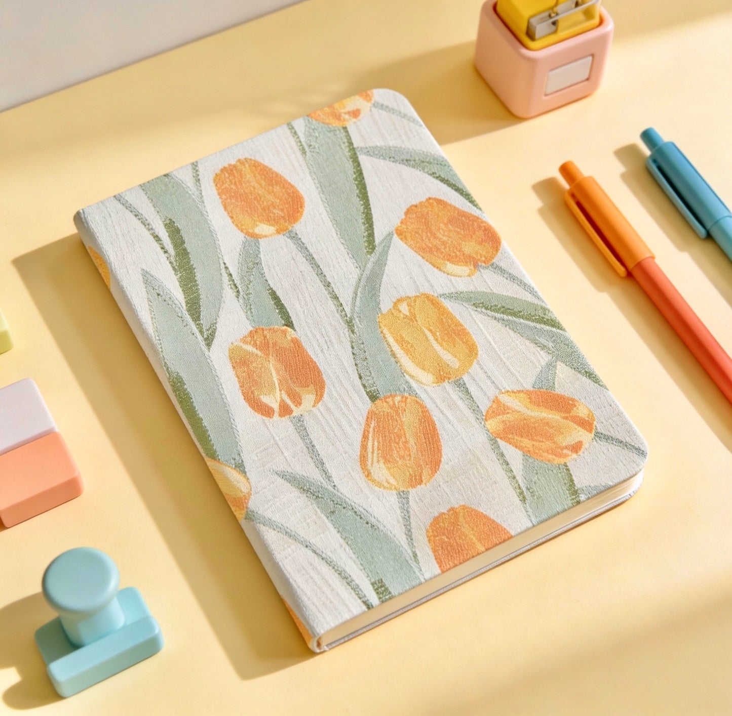 A5/A6 | Fabric Hardcover | Plain Notebook - Japanese-style Floral, Flower Blossom