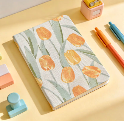 A5/A6 | Fabric Hardcover | Plain Notebook - Japanese-style Floral, Flower Blossom