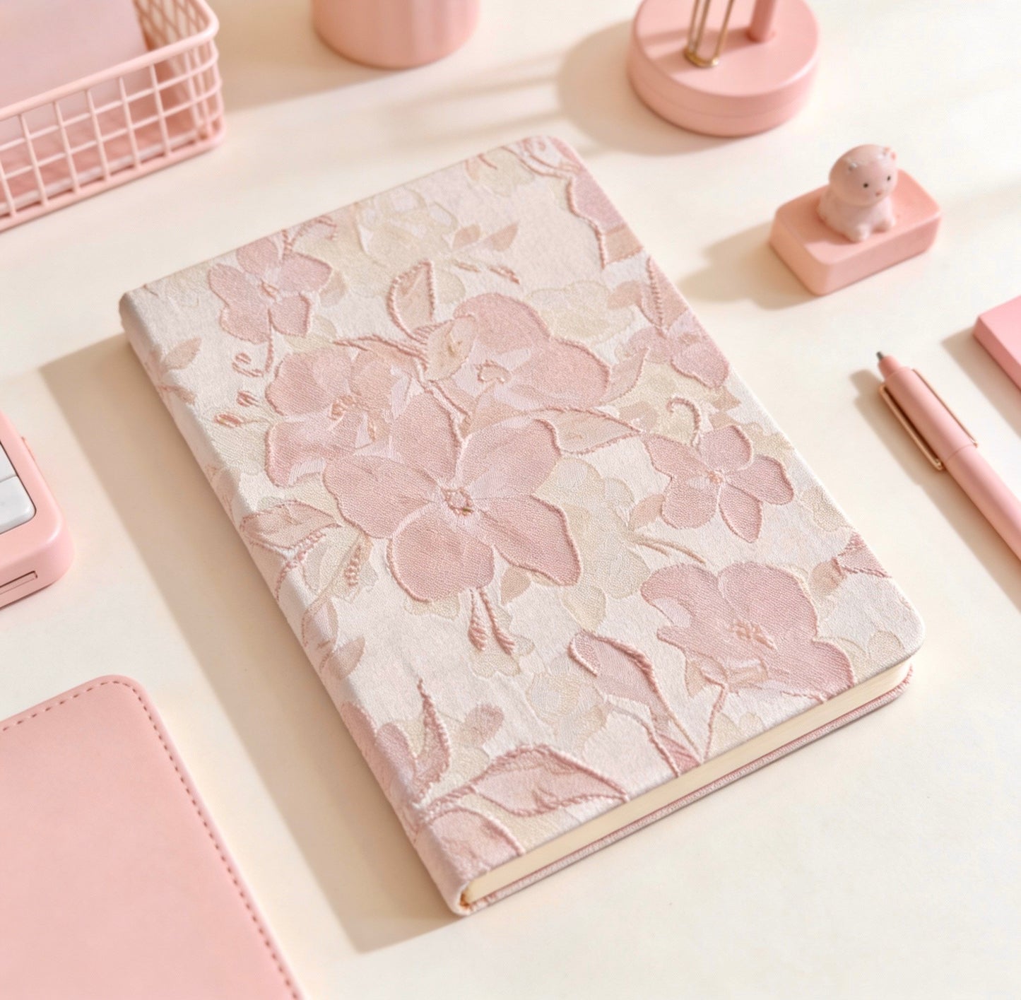 A5/A6 | Fabric Hardcover | Plain Notebook - Japanese-style Floral, Flower Blossom