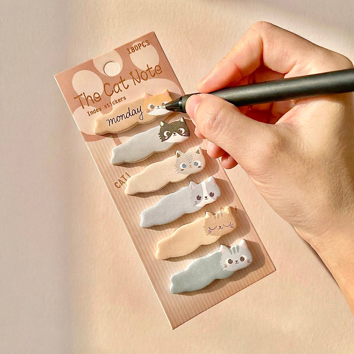 Kawaii Kitty Index Tabs and Sticky Notes Set