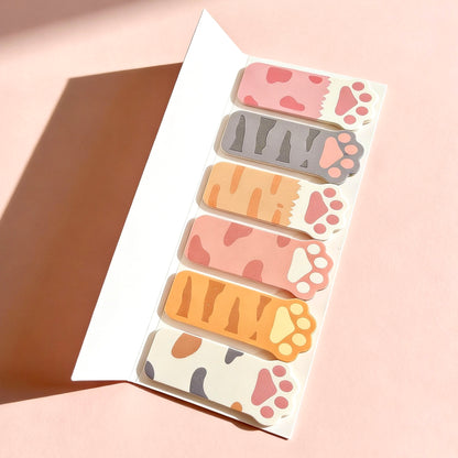Kitty Paw Index Tabs Sticky Notes Set