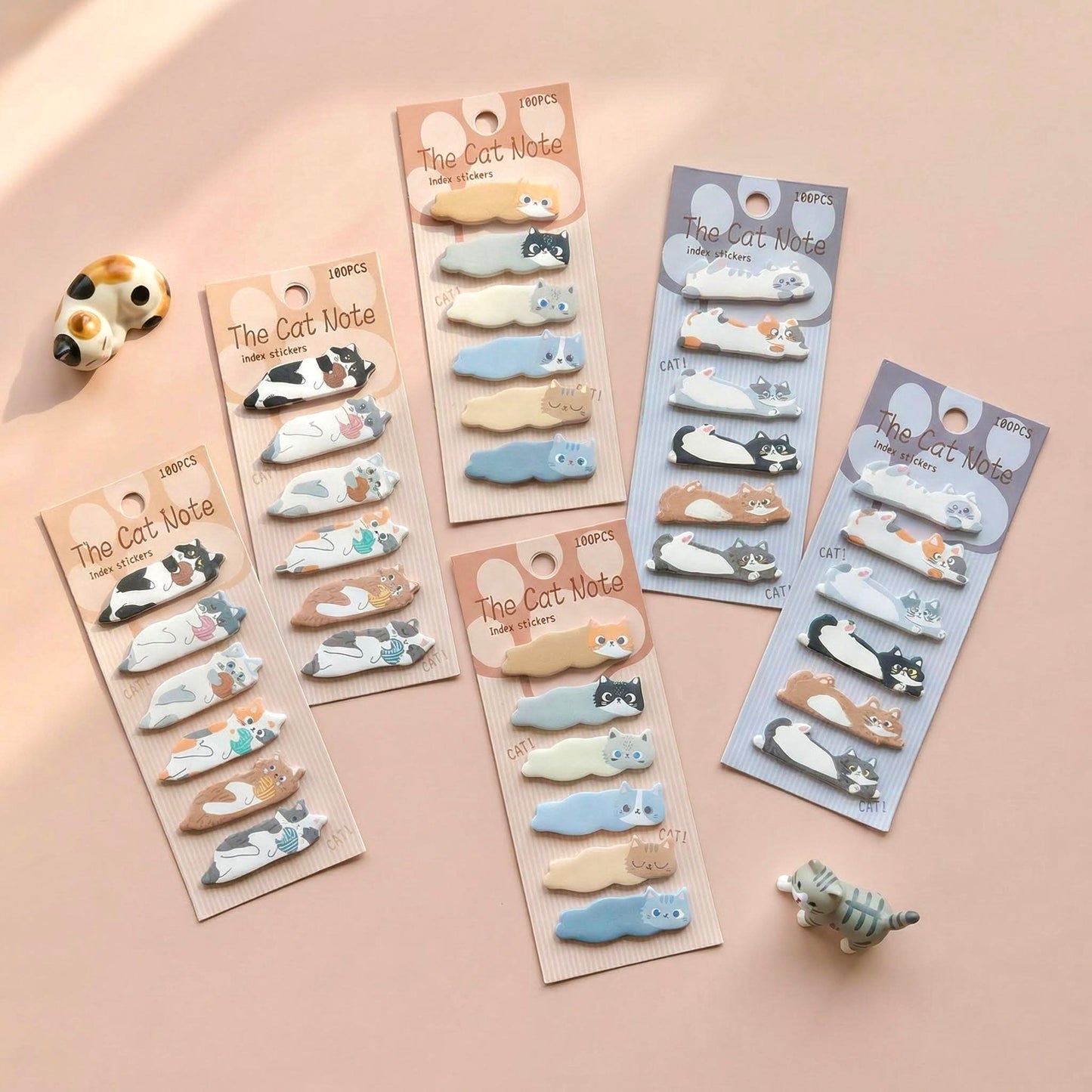 Kawaii Kitty Index Tabs and Sticky Notes Set