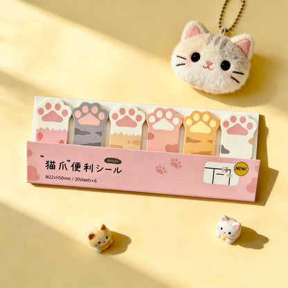 Kitty Paw Index Tabs Sticky Notes Set