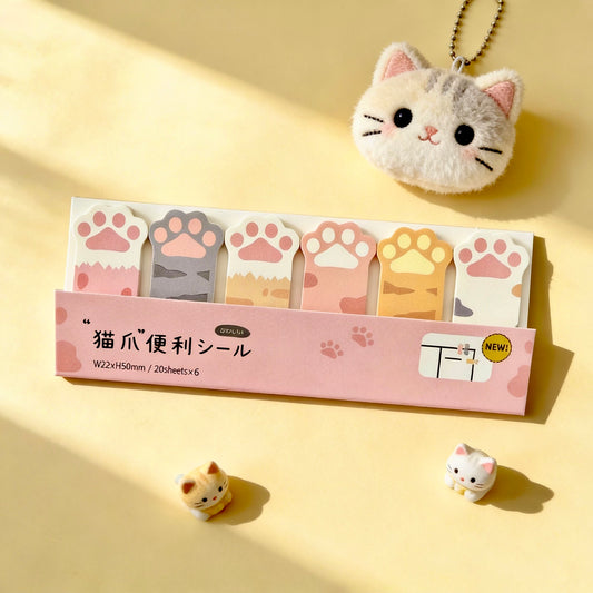 Kitty Paw Index Tabs Sticky Notes Set