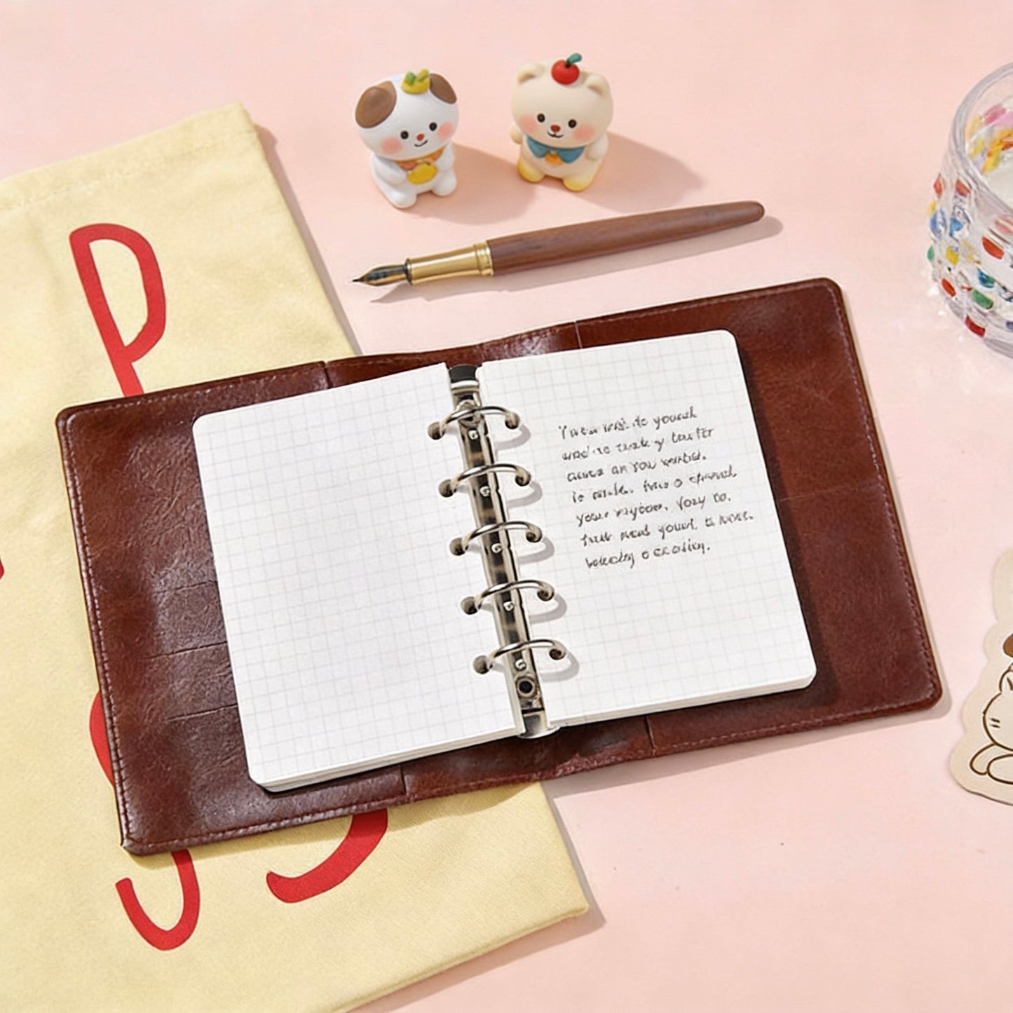 A6 | PU Leather | Subtle Cute Leather Refillable Journal Notebook