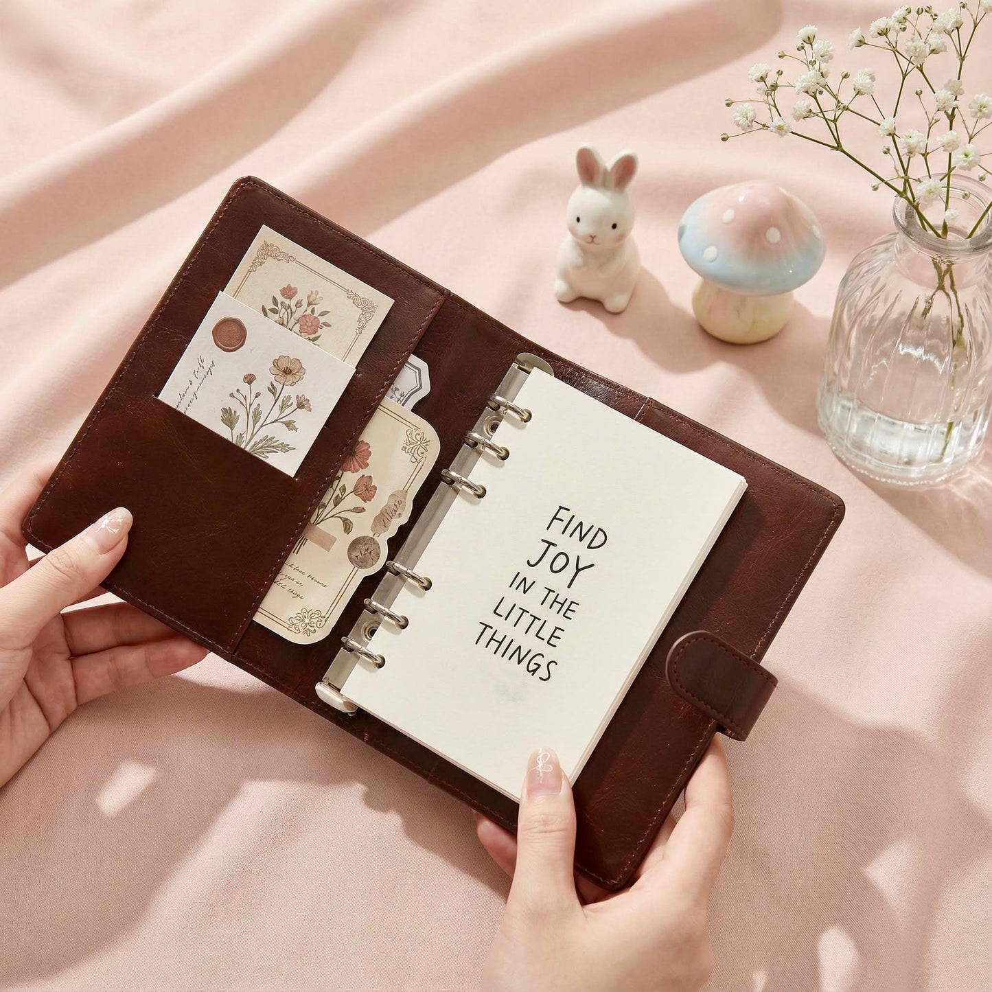 A6 | PU Leather | Subtle Cute Leather Refillable Journal Notebook