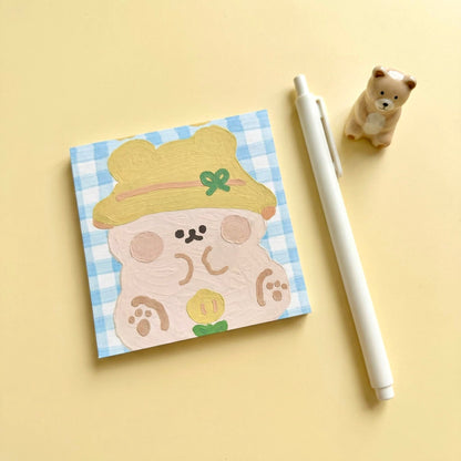 Korean and Japanese Style Cute Animal Oil-Painting Sticky Note Pads