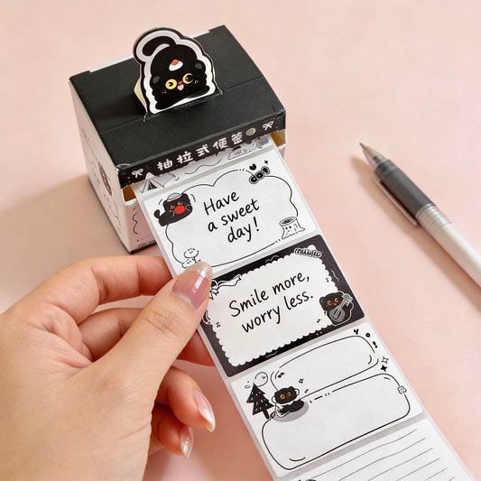 Little Black Cat Pull-Out Sticky Notes