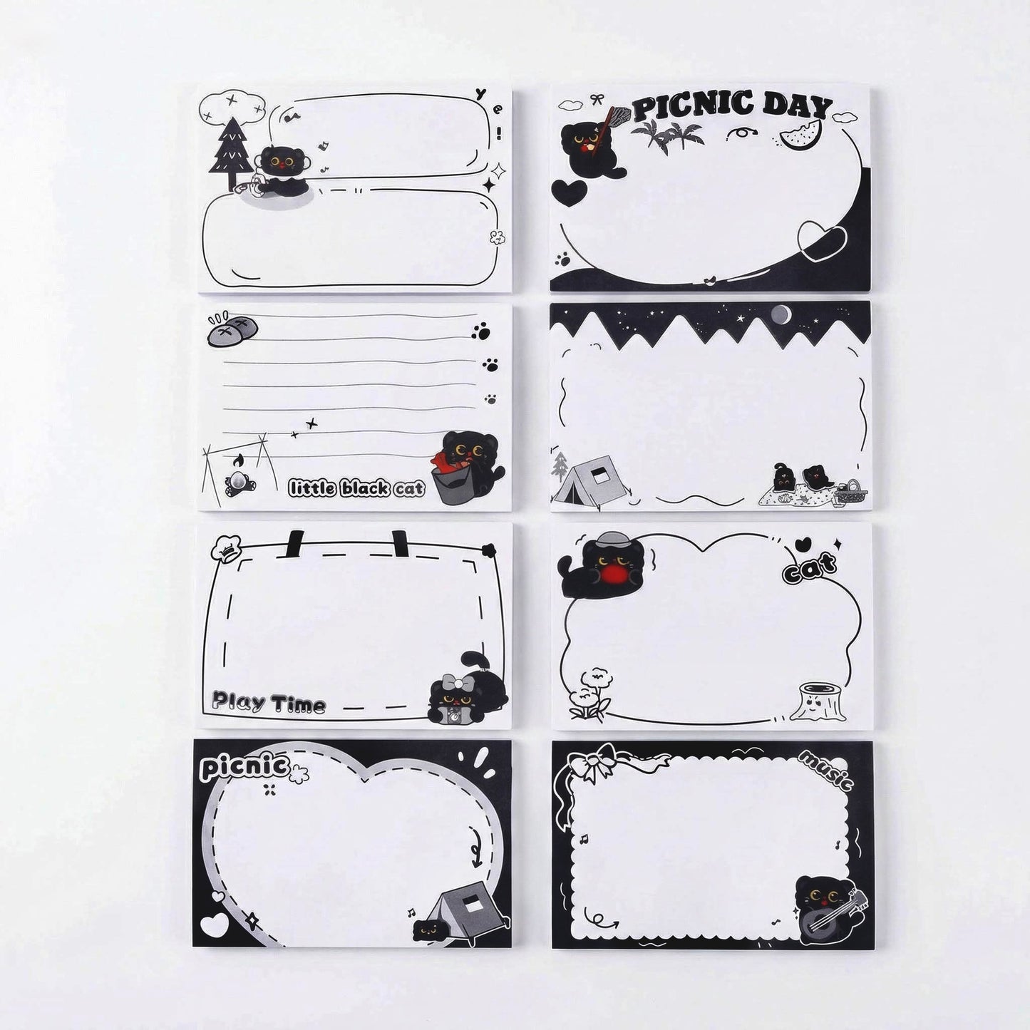 Little Black Cat Pull-Out Sticky Notes