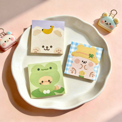Korean and Japanese Style Cute Animal Oil-Painting Sticky Note Pads