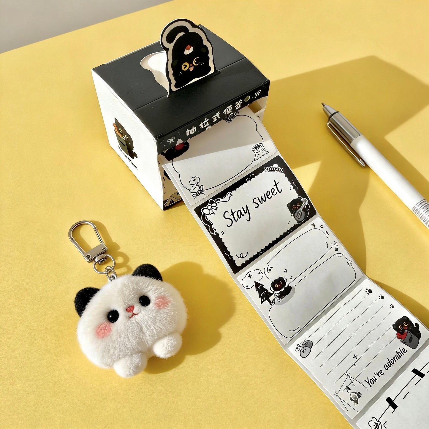 Little Black Cat Pull-Out Sticky Notes
