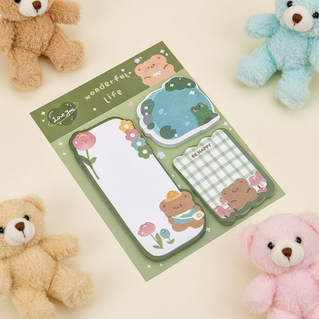 Mini Kawaii Animal Sticky Note Set Bundle