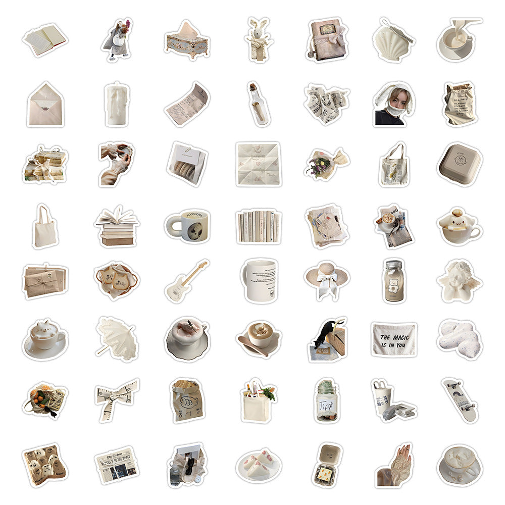 60 Pcs Individual Stickers | Beige Charm
