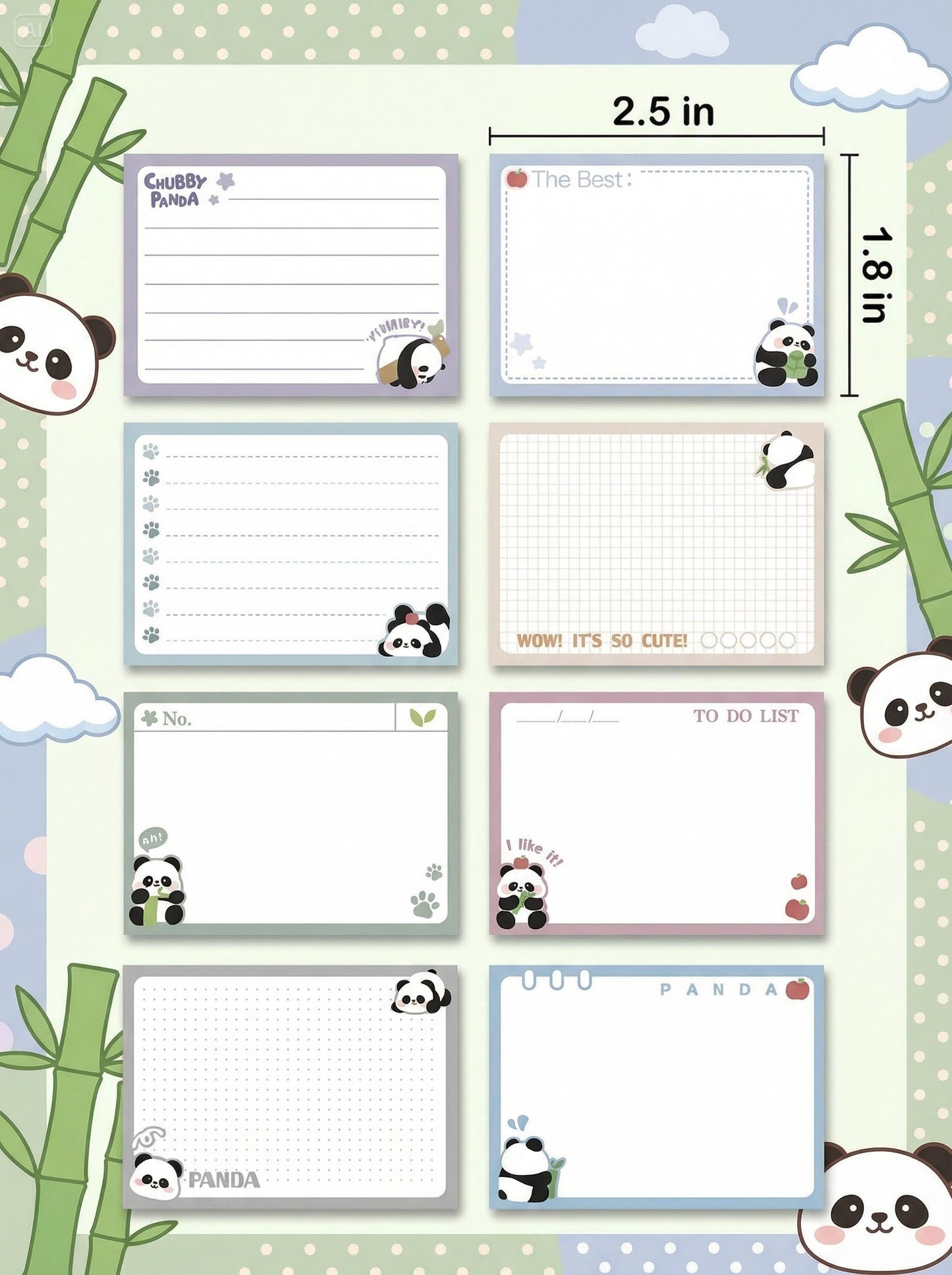 Chubby Panda Pull-Out Sticky Notes