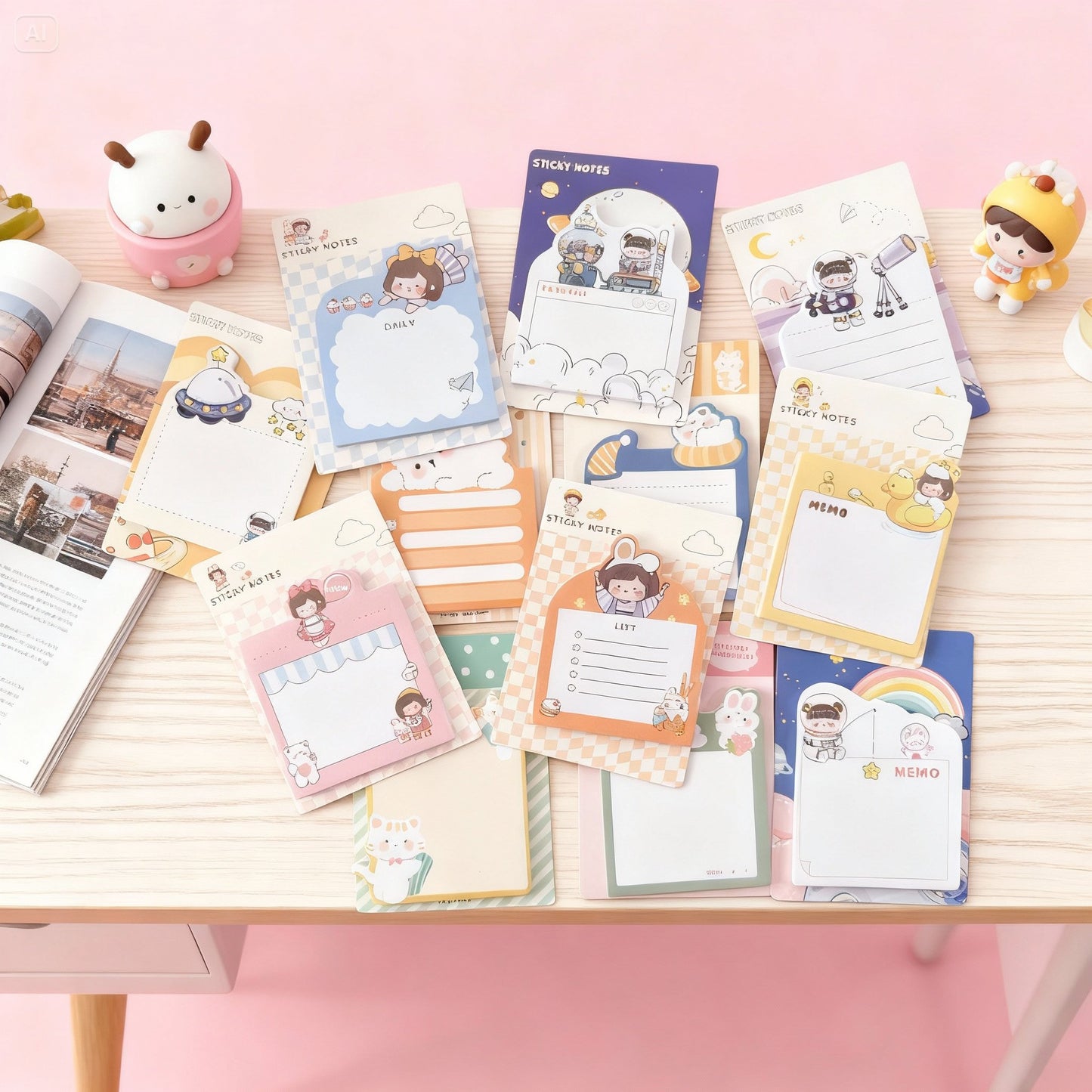 4 Pack - Sweet Millie Korean Style Sticky notes