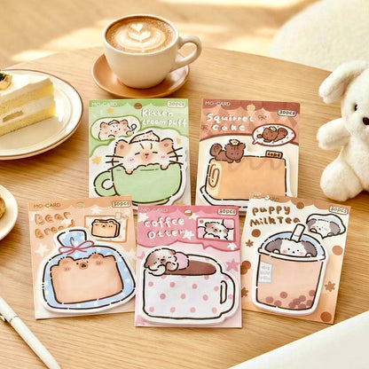 Cute Animal Café Sticky Notes