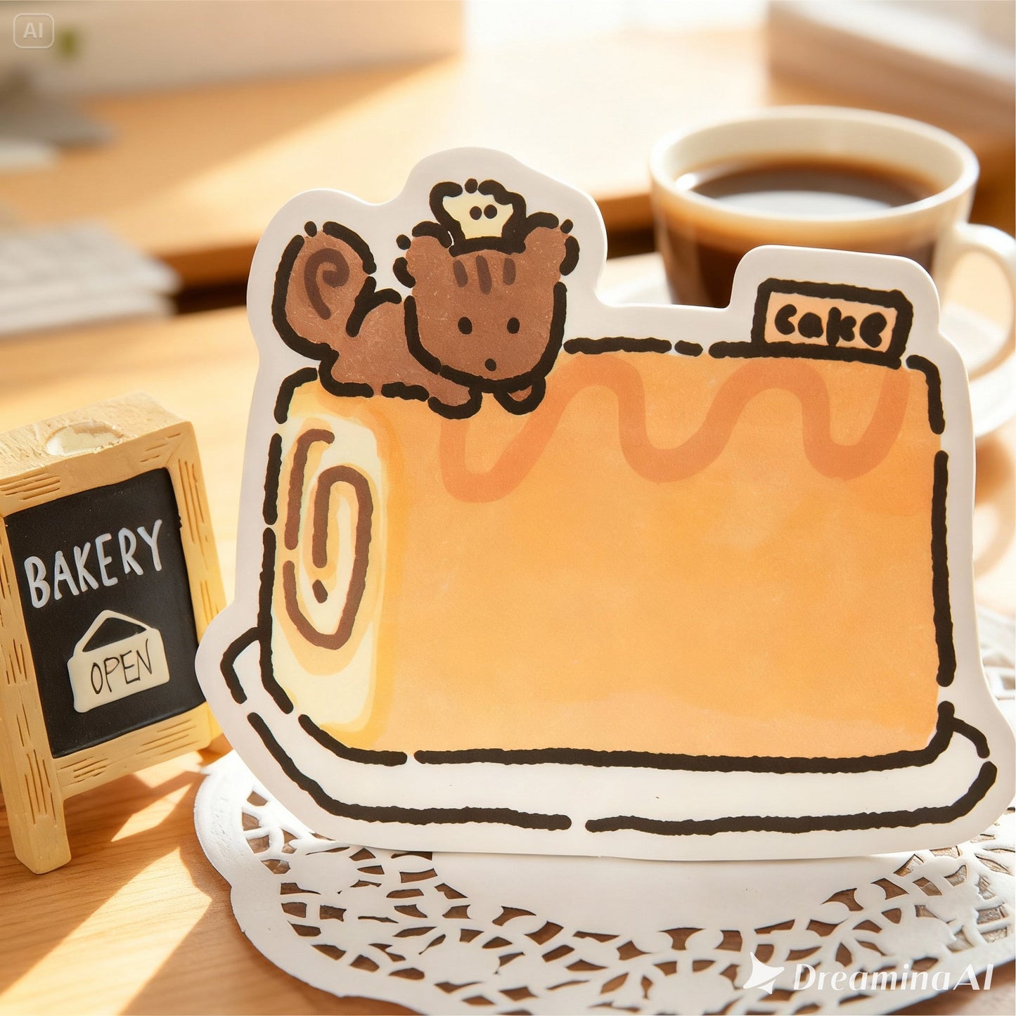 Cute Animal Café Sticky Notes