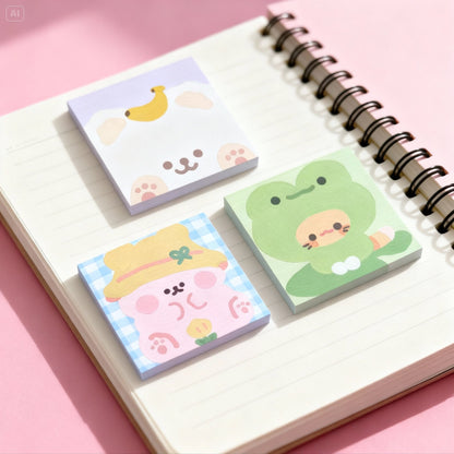 Korean and Japanese Style Cute Animal Oil-Painting Sticky Note Pads
