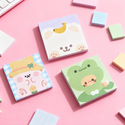 Korean and Japanese Style Cute Animal Oil-Painting Sticky Note Pads