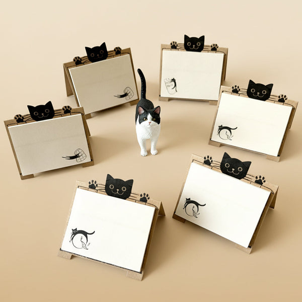 Cute Black Kitty Standing Sticky Notes!