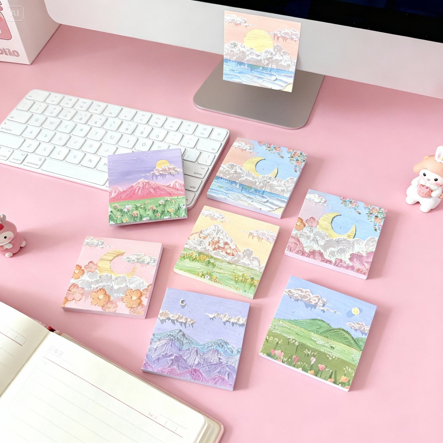 Korean style oil painting art sticky notes