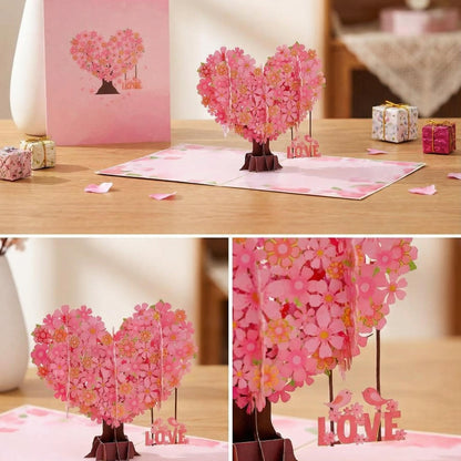 3D Pop-Up Sakura Love Card Valentine's Day Card