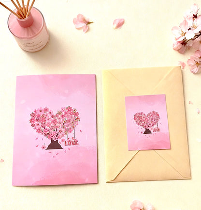 3D Pop-Up Sakura Love Card Valentine's Day Card