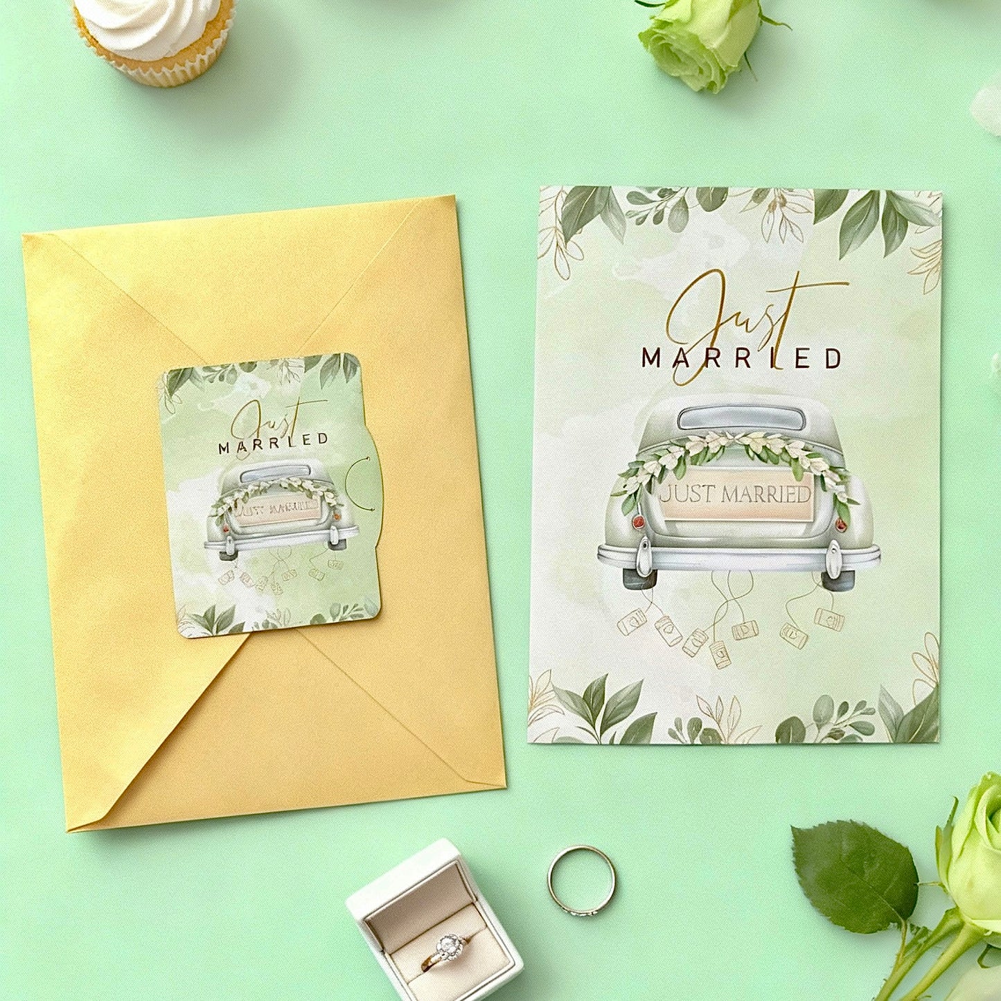 3D Pop-Up Just Married Love Card Wedding Card