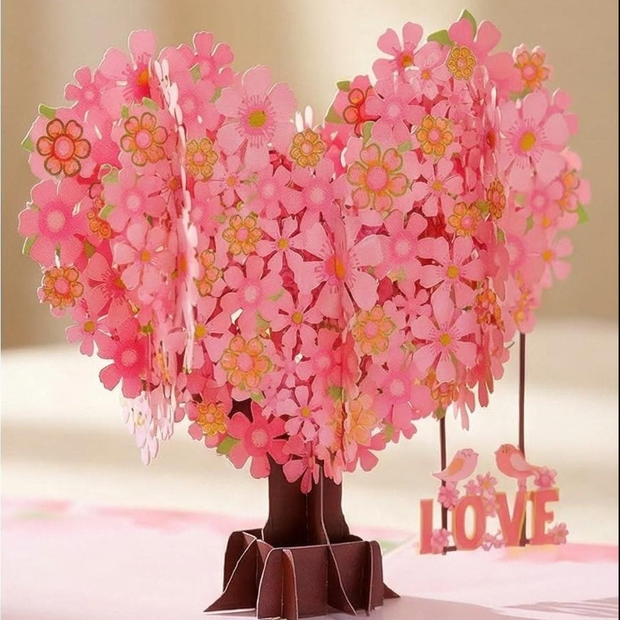 3D Pop-Up Sakura Love Card Valentine's Day Card