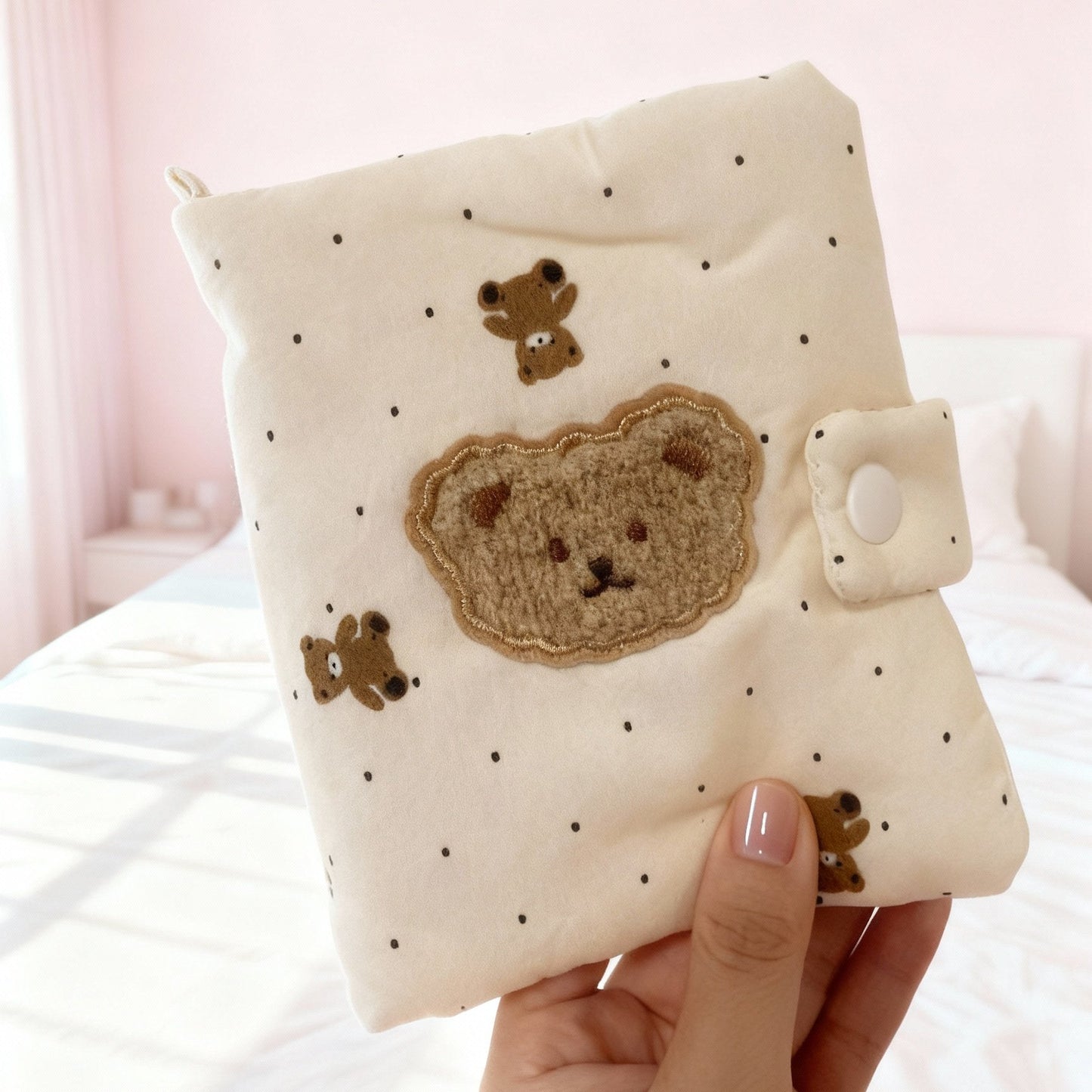 Pocket Size | Fluffy Fabric Cover | Little Bear Refillable Notebook