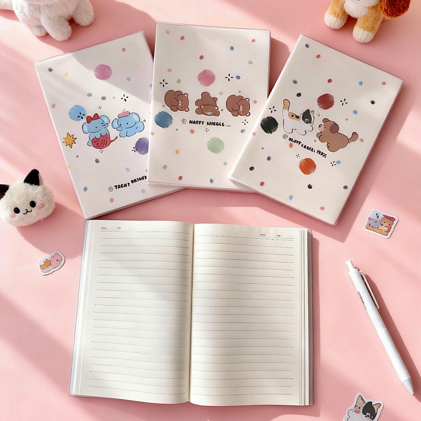 B5 | Matte Sleeves Cover | Japanese-Style Bubbly Cute Critters Notebook
