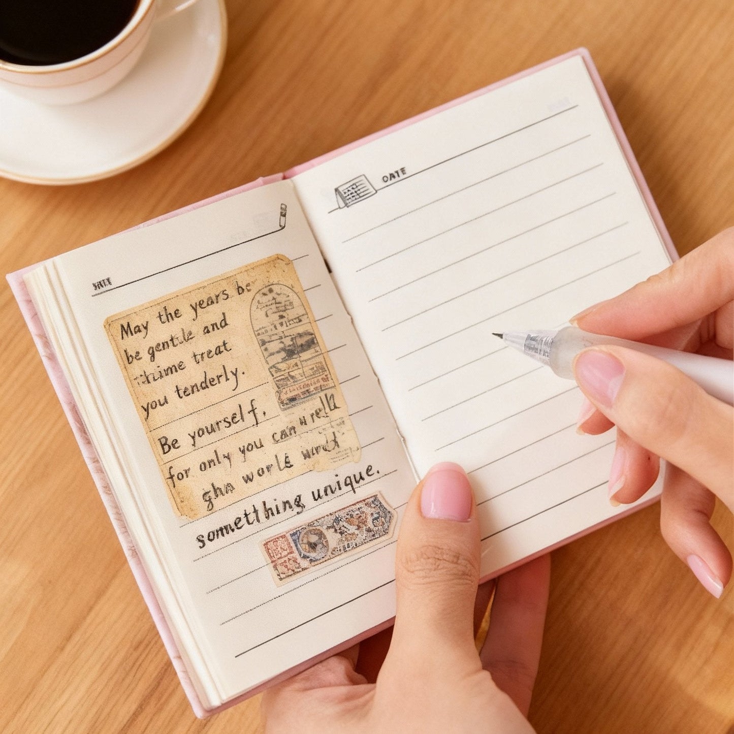Pocket-Sized Hardcover Mini Notebook | Renaissance Rose Garden Series Mini Journal