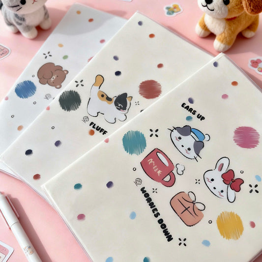 B5 | Matte Sleeves Cover | Japanese-Style Bubbly Cute Critters Notebook