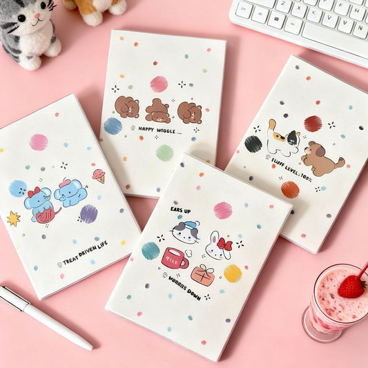 B5 | Matte Sleeves Cover | Japanese-Style Bubbly Cute Critters Notebook