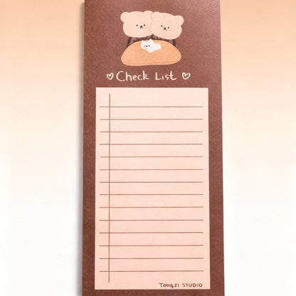 Memo Pad | Korean-style Cookie Bear Tear-off Notepad | Medium