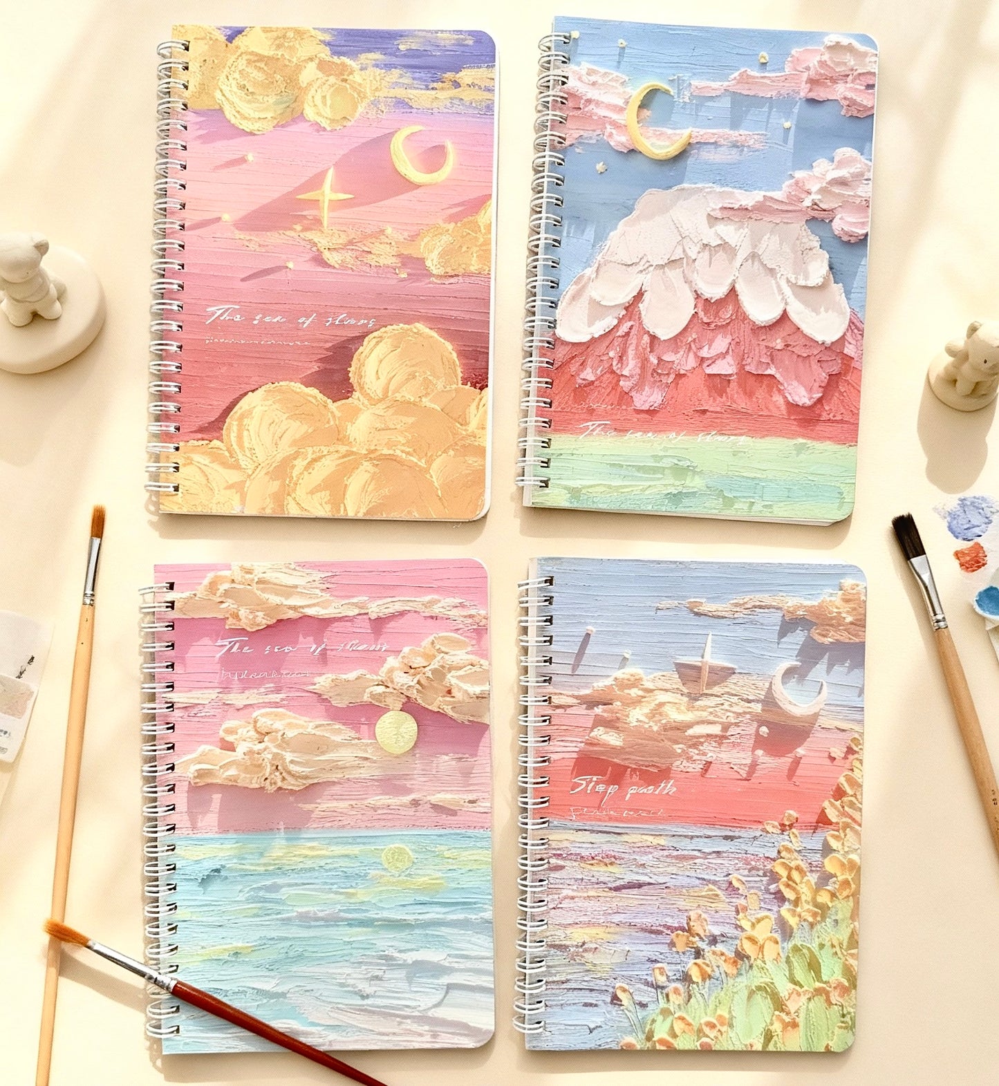 A5 | 60 Sheets | Spiral Lined Notebook – Blush Azure Ocean