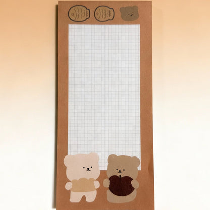 Memo Pad | Korean-style Cookie Bear Tear-off Notepad | Medium