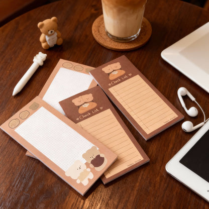 Memo Pad | Korean-style Cookie Bear Tear-off Notepad | Medium