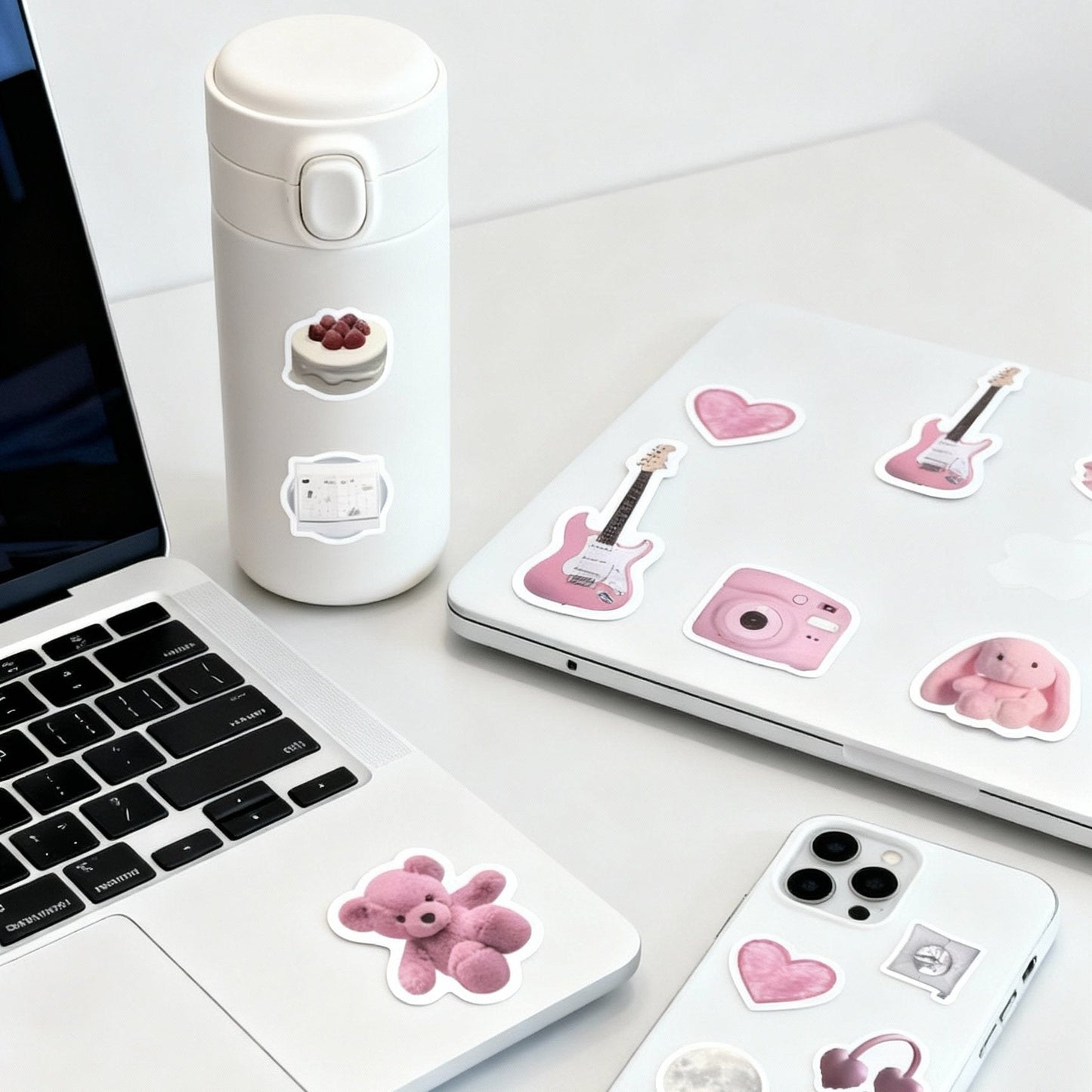 100 Pcs Individual Stickers | Pink Everywhere
