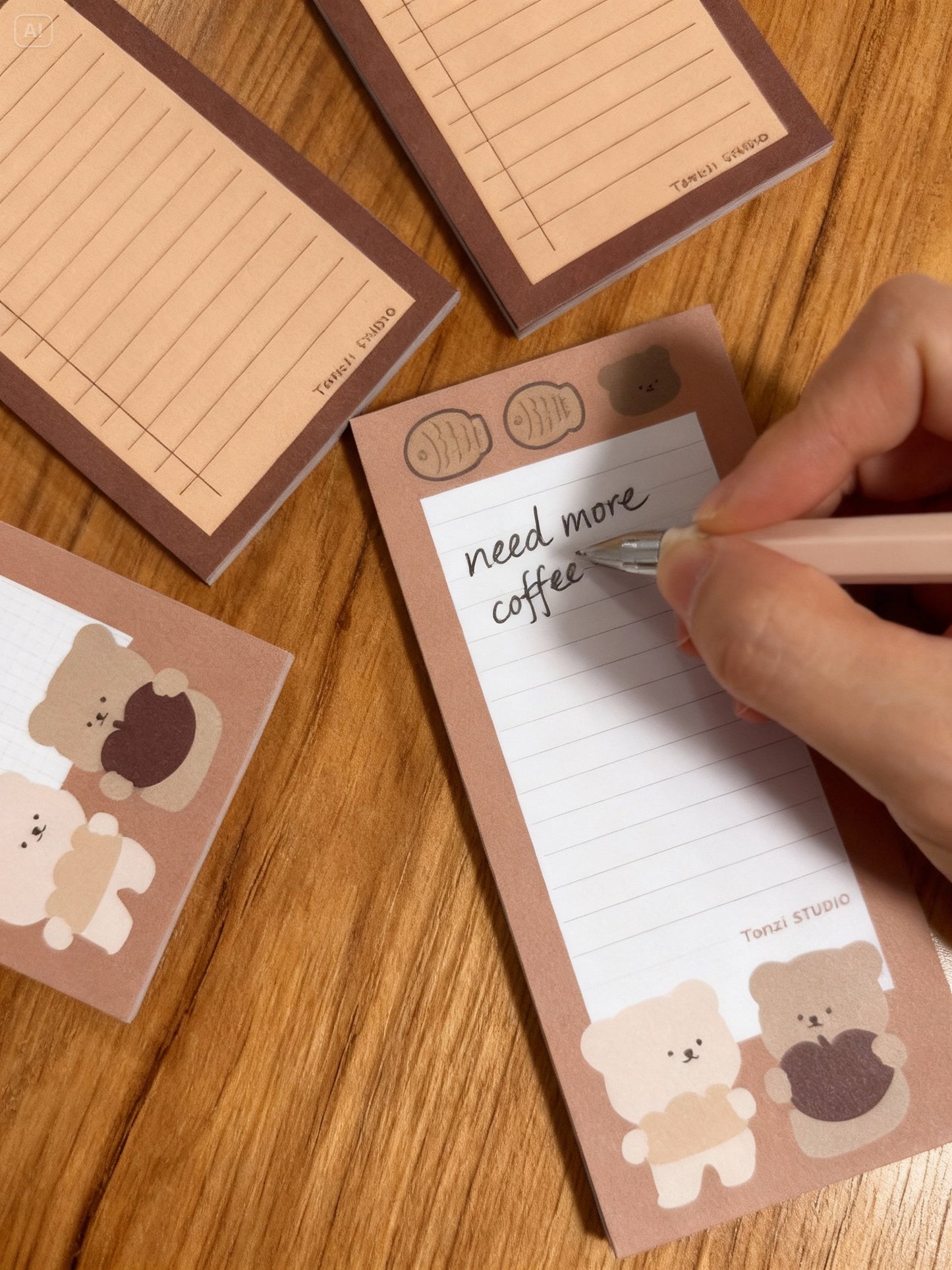 Memo Pad | Korean-style Cookie Bear Tear-off Notepad | Medium