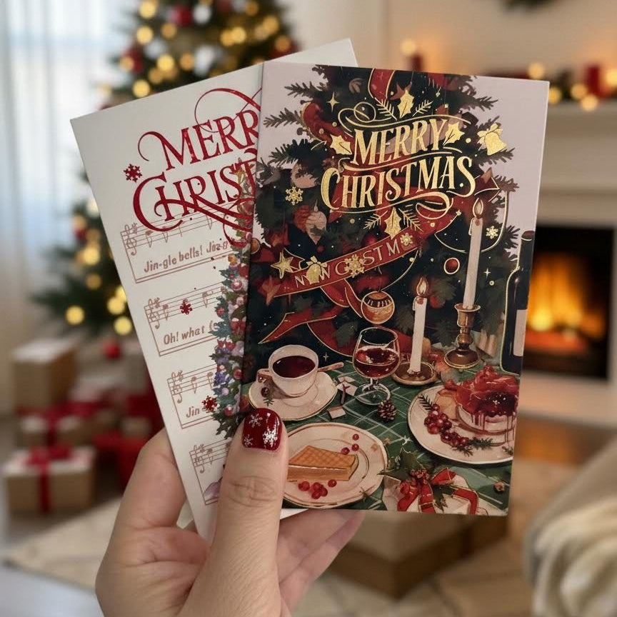 Luxurious Candlelight Small Seasonal Greetings Christmas Cards