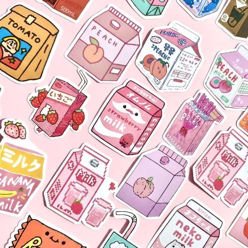 50 Pcs Individual Stickers | Dessert and Snack Collection