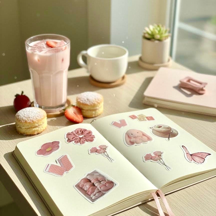 100 Pcs Individual Stickers | Pink Everywhere