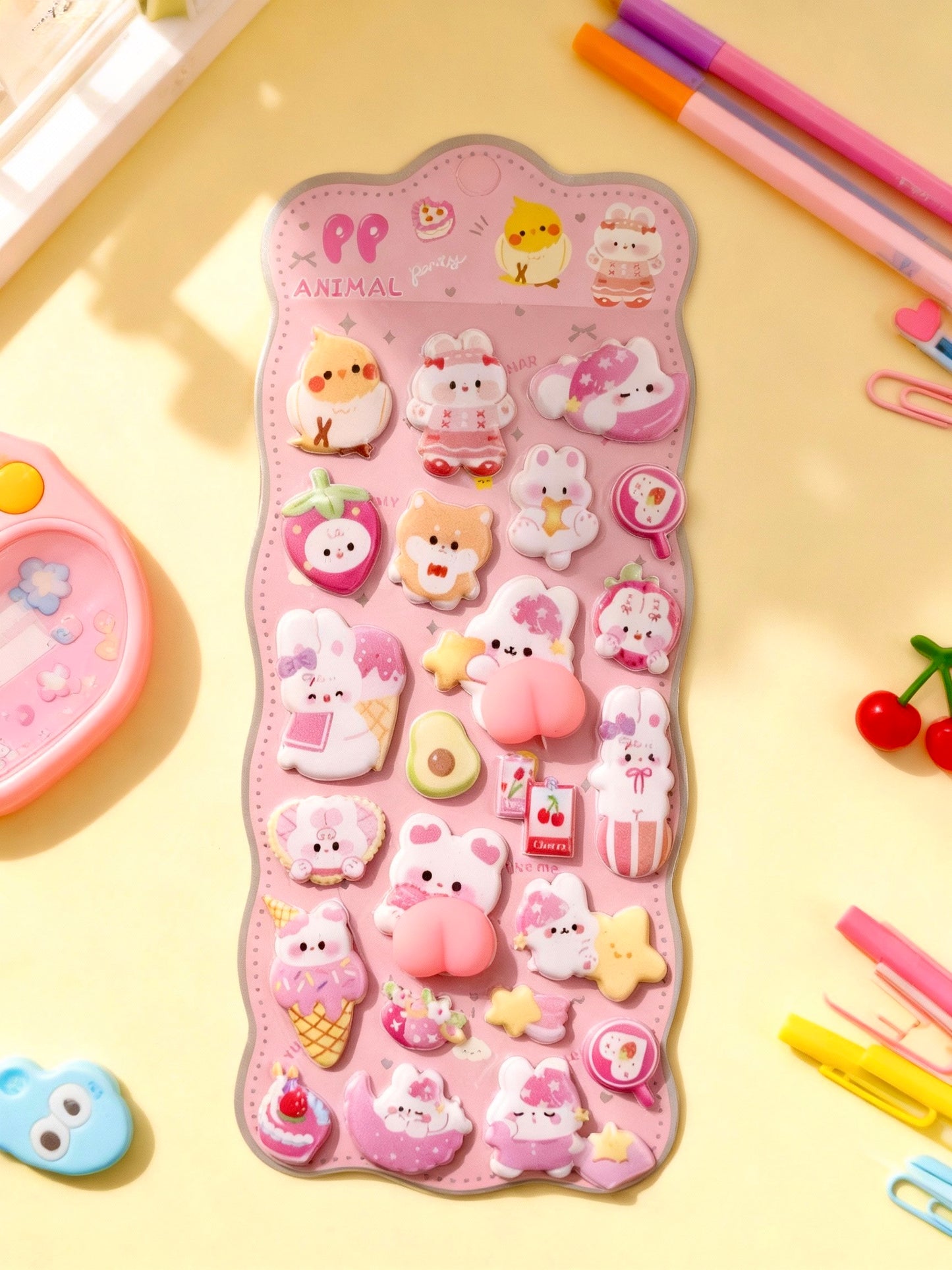 3D Puffy Foam Stickers | Korean-style | Bouncy Bunny Booty Fun