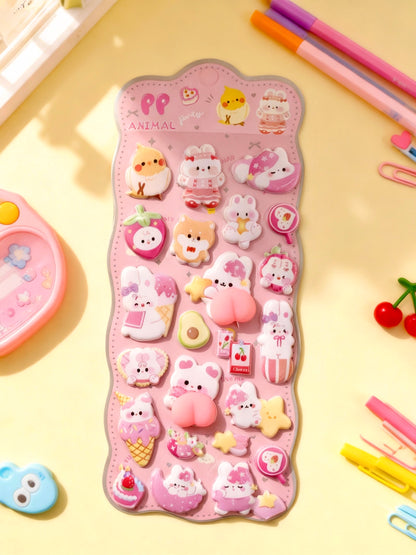 3D Puffy Foam Stickers | Korean-style | Bouncy Bunny Booty Fun