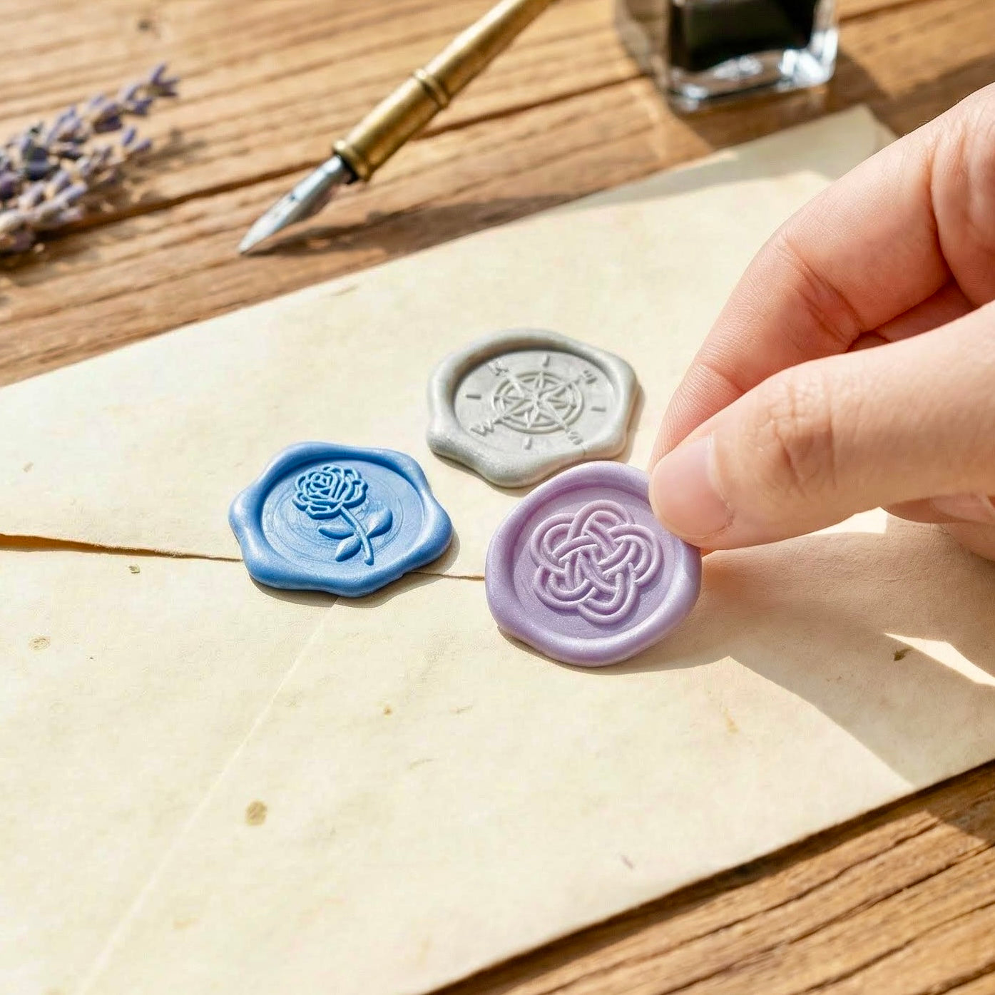 3D Puffy Stickers | Timeless Pearl Wax Seals