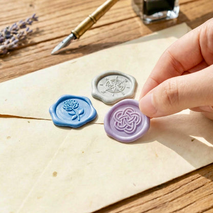 3D Puffy Stickers | Timeless Pearl Wax Seals