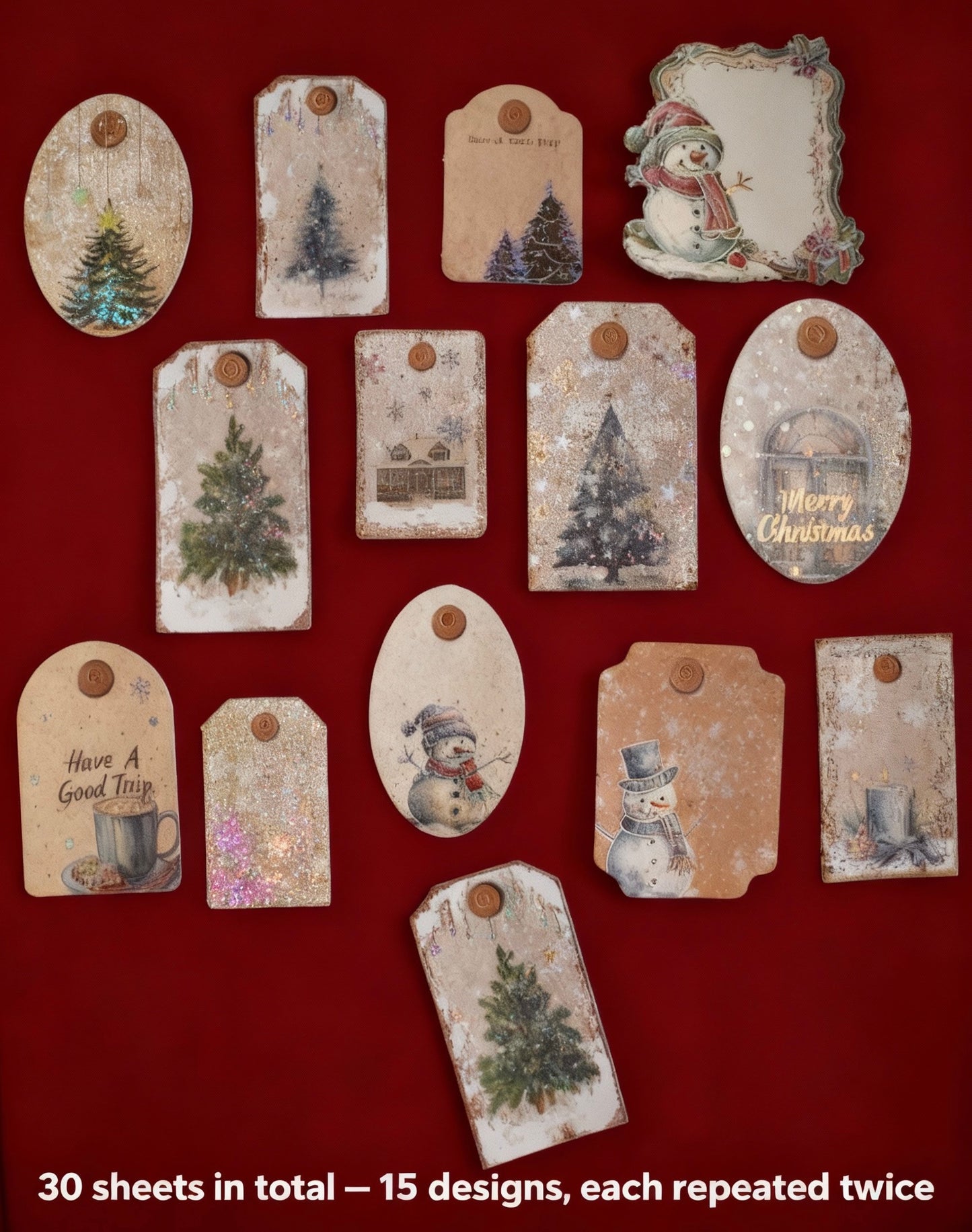 Christmas Stickers - Festive Winter Gift Tags