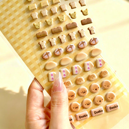 3D Puffy Foam Stickers | Kawaii Bakery Bread and Pastry