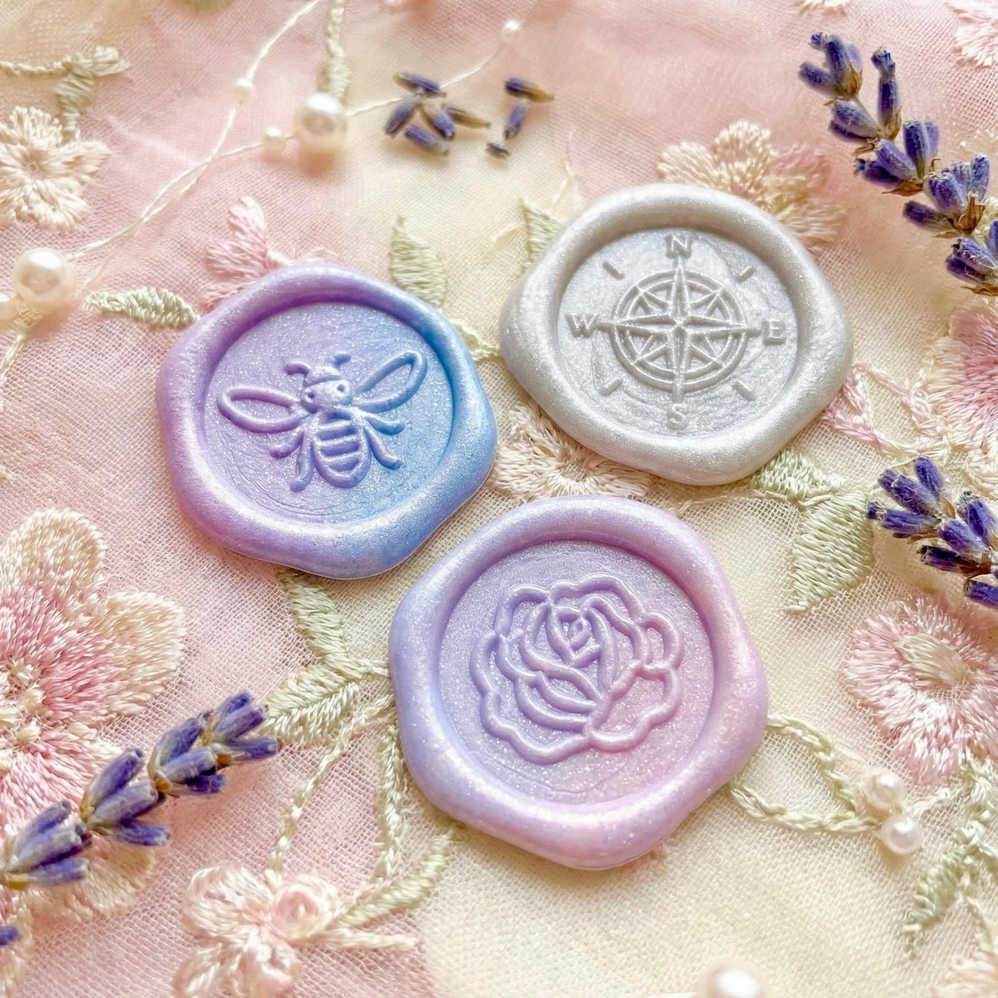3D Puffy Stickers | Timeless Pearl Wax Seals
